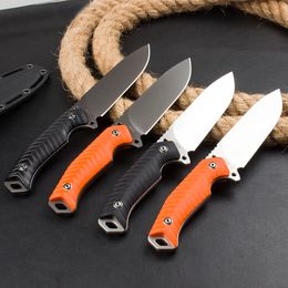 Promotion H1085 Outdoor Survival Straight Knife DC53 Satin/Titanium Coated Blade Full Tang G10 Handle Fixed Blade Knives with Kydex