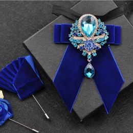 Bow Ties Men's Wedding Bow Tie Pins Set Luxury Velvet Collar Flowers Business Banquet Suits Accessories Handmade Jewellery Gifts 231012