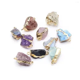 Pendant Necklaces 5 Pcs Irregular Shape Raw Healing Crystal Stone Connectors Agate Charms For Making Jewelry Necklace Gift