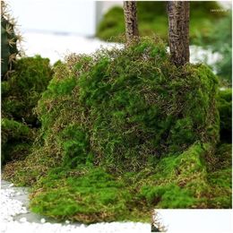 Decorative Flowers 50X50Cm Artificial Moss Lawn Grass Garden Fake Turf Home Decoration Wall Diy Flower Material Micro Landscape Dhrlt