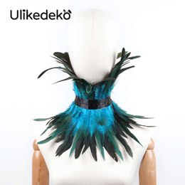 Cosplay Victorian Feather Fake Collar Gothic Choker Shrug Shawl Shoulder Wrap Cape Masquerade Party Movie Cosplay Propscosplay