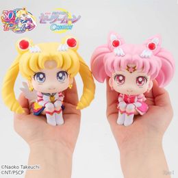 Mascot Costumes 10cm Anime Sailor Moon Tsukino Usagi Sailor Mini Moon Figure Kawaii Q Version Look Up Action Figure Collection Model Toys Gifts