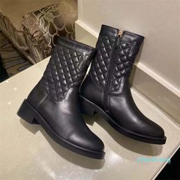 2023-Designer Brand Women Boots Ankle Boots Fashion Star Shoes Platform Chunky Martin Boot Buckle Shoe