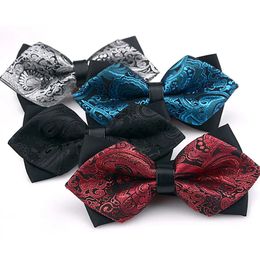 Bow Ties Men Bowtie est Butterfly Knot Mens Accessories Luxurious Bow Tie Black Cravat Formal Commercial Suit Wedding Ceremony Ties 231012