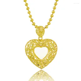 Pendant Necklaces Heart-shaped Love Necklace 24k Gold Plated Engagement Jewelry Gift For Women