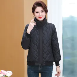 Women's Trench Coats Winter Jacket With Stand Up Collar Placket Quilting Cotton Coat Large Size Wadded Overcoat