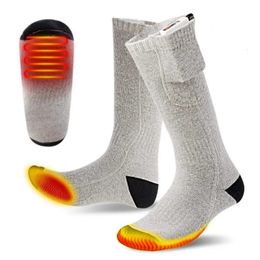 Sports Socks Heated Men Women Winter Warm USB Rechargeable Electric Heating Thermal Hiking Skiing MTB Bike Cycling 231012