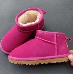 U Newly arrived snow boots Kids Boy girl children Mini Sheepskin Plush fur short G Ankle Soft comfortable keep warm with card dustbag GGG