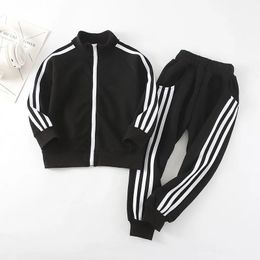 Clothing Sets Fashion Striped Casual Boys Sweatshirt CoatsSweatpant Sets School Kids Tracksuit Pant Jogger Set For 3 5 6 8 10 Years 231013