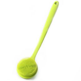 Bath Brushes Sponges Scrubbers Body Eco-friendly Portable Silicone Cleaning Exfoliating ScrubMassage Soft Long Handle Bath 231012