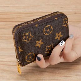 Wallets Holders High quality leather Fashion men's women clutch lady ladies mini zipper wallets purse card holder Purse Bag