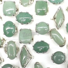 50pcs Lot Big Natural Light Green Jade Aventurine Rings Semi-precious Stone Rings Factory 270h