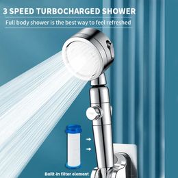 Bathroom Shower Heads Household Shower Head Pressurised Filtered Water Shower Nozzle Bathroom Handheld Spray Head Shower Accessories 231013