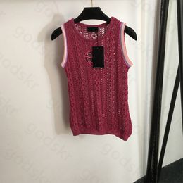 Sexy Hollow Embroidery Knitted Vest Women Fashion Slim Pullover Tops Sleeveless Sports Vest Sexy Clothes