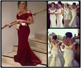 Elegant Wine Red Evening Dresses Charming Cap Sleeve Mermaid Women Formal Dresses 2020 Long Bridesmaid Dresses Custom Made9218148