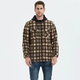 Men's Jackets Autumn And Winter Checkered Shirt Plush Thickened Top Lamb Fleece Coat Fashion Brand Korean Version Jacket