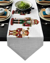 Table Cloth Nutcracker Soldier Table Runners Christmas Table Decorations for Home Party Wedding Camino De Mesa Kitchen Accessories 231012