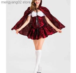 Theme Costume Little Red Riding Hood Come for Women Fancy Adult Halloween Christmas Cosplay Party Fantasia Carnival Fairy Tale G T231013