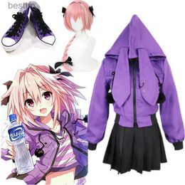 Theme Costume Fate Grand Order FGO Apocrypha Cosplay Come FA Astolfo Cosplay Come Casual Suit Coat full set cos wigs with ShoesL231013