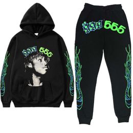 Mens Örümcek Takip SP5DER TRACHSUITS Hoodie Young Thug 555555 Tasarımcı Sweatshirt İki Parçalı Kadın Sweatshirt Örümcekleri 555 Örümcek