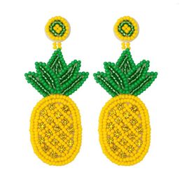 Hoop Earrings Bohemia Handmade Beading Summer Creative Pineapple Fruit Border High Level Holiday Valentine's Chunky