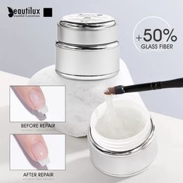 Nail Polish Beautilux Fibre Gel 55g UV Led Fibreglass Builder for Reparing Broken Nails Semi Permanent Construction Gels 231012