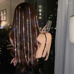 Hair Clips Shine Long Tassel Rhinestone Crystal Hairpins For Women DIY Braid Hairwear Wedding Accessories Jewellery