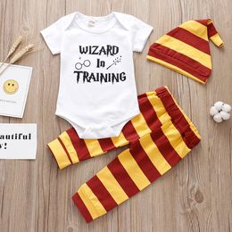 Clothing Sets born Baby Clothes 3 Pieces 2023 Halloween Little Wizard Tops Pants Hat Toddler Babe Boy Girl Outfits 231012