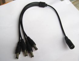 5.5mm X 2.1mm DC Splitter 1 Female To 4 Male 4-Way Power Supply Cable Cord for CCTV Camera Home Security