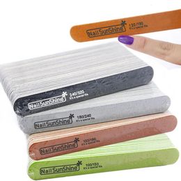Nail Files 50PcsLot Colourful Wood Thick Sandpaper Nails File Buffer Polishing Washable Lime a Ongle Professional Manicure 231012