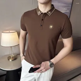 Men's Polos Polo Shirt Casual Solid Colour Lapel Cotton Blend Short Sleeve Summer Formal Wear High-end Business -selling Men Tops