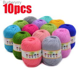 Yarn 10pcs Hot Sale lti Colour Cotton Silk Knitting Yarn Soft Warm Baby Yarn for Hand Knitting plies 500g/lotL231013