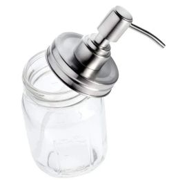 Classic Soap Dispenser Lids Rust Proof Stainless Steel Soap and Lotion Dispenser Pump Anti Leakage Replacement Insert Lid Jar Not Included