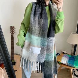 Winter scarf Designer Cashmere Scarf Men's and Women's Brand shawls Rainbow Plaid Fringe Scarf Warm and comfortable fashion accessories total 8