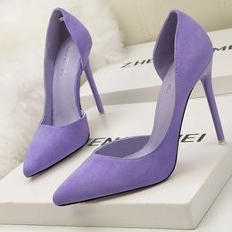 Dress Shoes 2023 New Woman Pumps Suede Women Heels Stiletto Fashion Office Sexy High 10 Cm Ladies Women's 231013