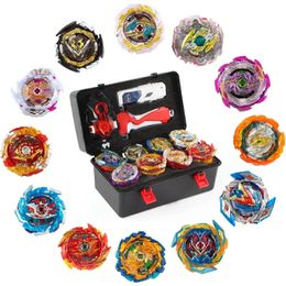 Spinning Top Burst Gyro Blade Set Gift with Portable Box 12 2 ers Metal Fusion Attack Battling Game for Boys Kid 231013