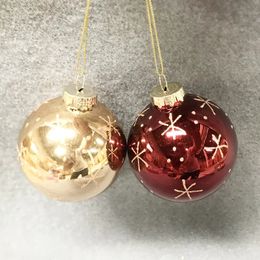 Christmas Decorations Christmas tree decoration creative pendant Tiktok gift export 8cm bright colored glass ball 231012