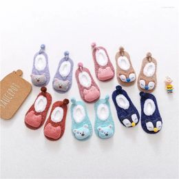 First Walkers 1 Pair Baby Non-slip Floor Socks Born Toddler Indoor For 0 To 4 Years Old Children Cute Plush Animal Shoes