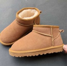 U Brand Children Girls Mini snow boots Winter Warm Toddler Fleece for warmth Boys Kids Children's Plush Shoes