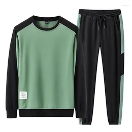 Men's Tracksuits Spring Autumn Men 2 Piece Set Round Neck Sweatshirt And Sweatpants Sports Suit Casual Running Mens Fashion Outfit