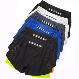 Men's Shorts Running Quick-drying Fitness Black Double Layer Sport Casual Workout Training Bodybuilding Short Pants