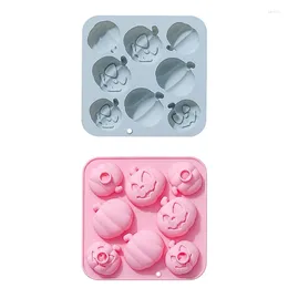 Baking Moulds Halloween 3-Dimensional Pumpkin Cake Mould Fondant Epoxy Silicone Party Props Easy To Use Blue&Pink