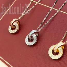 Pendant diamond love necklace screw designer necklaces jewelry designers for women long chain jewellery gifts double hoop charms l208P