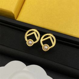 Designer Charm Earrings For Women Fashion Luxury Golden Letters Ear Studs Diamond Pearl Earring Jewellery G2310132Z-6