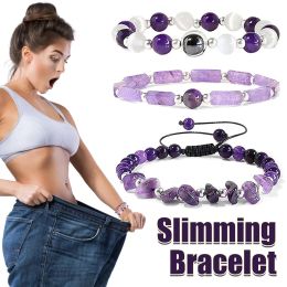 3pcs/Set Body-Purifying Amethyst Bracelet for Weight Loss, Yoga, and Meditation - Healing Stone Jewelry for Women and Men