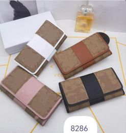 Fashion flowers designer zipper wallets luxurys Men Women leather bags High Quality Classic Letters coin Purse Original Box Plaid card holder3