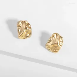 Stud Earrings WTLTC Gold Colour Hammered For Women Minimalist Geometric Studs Statement Metal Fashion Jewellery