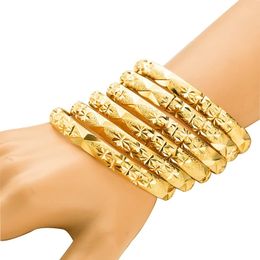 Bangle Saudi Arabia Gold Color 6pcslot Ethiopia Jewelry Bangles Dubai Jewellery For Women African Girls Wedding Bracelets Gifts 231012