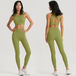 Yoga Outfit Women Sportswear Set 2 Piece Gym Outfits Fitness Hollow Out Sports Bra and Leggings Suit Workout Clothes for 231012