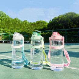 Water Bottles 1.8L Large Sports Bottle With Handle Outdoor Drinking Botella Portable Cup Adjustable Shoulder Strap De Agua